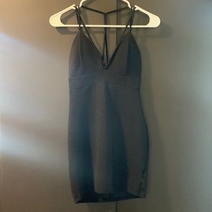 Little black dress with crossover straps/ Size M